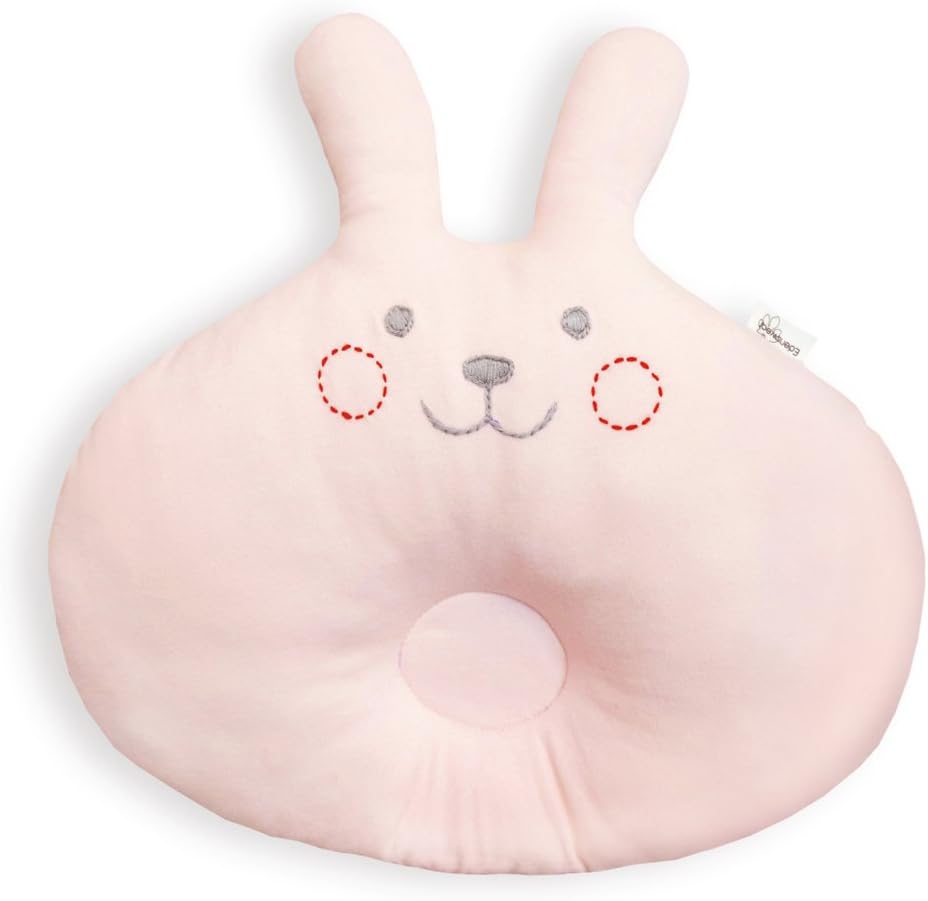 Edenswear Baby Pillow - Pillow for Preventing Flat Spots with Antibacterial Anti-mite Zinc Infused Smartcel Smart Fabric (Pink Bunny)