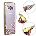 Galaxy S8 Case, LONTECT Floral Butterfly Graden Design Pattern with Bling Diamond Clear Soft TPU Gel Slim Back Case Cover for Samsung Galaxy Galaxy S8 - Gold