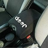 E-cowlboy Neoprene Center Console Armrest Pad Cover with Jeep Dog Paws Print Logo for Jeep Wrangler Jk Sahara Sport Rubicon Unlimited X X-s Mountain Islander Wilys Wheeler Polar Freedom 2011-2016