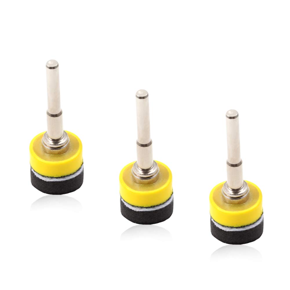 SPEEDWOX Hook and Loop Sanding Discs Pad Kit 3 Packs 1 Inches with Shank Drill Attachment Backing Pads and Soft Foam Layer Buffing Pad