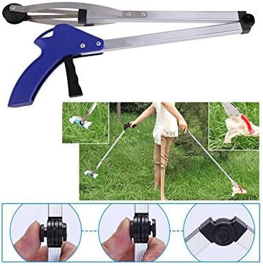 YSxYi Foldable Aluminum Alloy Litter Trash Picker Hand Tool Cleaners Clip Extractor Pick
