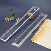 Paper Tearing Ruler Deckle Edge Thick Craft Ruler with 2 Different Edges Acrylic Irregular Edges Ruler Heavy Craft Ruler for Cutting Paper-11.34 inches