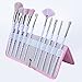 Lospu HY 10pcs Unicorn Makeup Brushes Set Professional Makeup Tools Cosmetic Powder Foundation Brush Eyeshadow Blusher with Travel Pouch