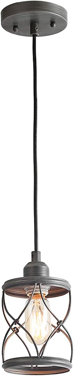 LALUZ Industrial Mini Pendant Lighting for Farmhouse Kitchen Island Foyer Hanging Fixture, 4.75 Inches, Silver Brushed - - 