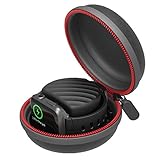Moretek for Apple Watch Charging Holder Dock, Waterproof Charger Cases and Sport Hard Protective Portable Travel Carry Case for 38mm 42mm 40mm 44mm iWatch Series 1 2 3 4 Accessory (Black)