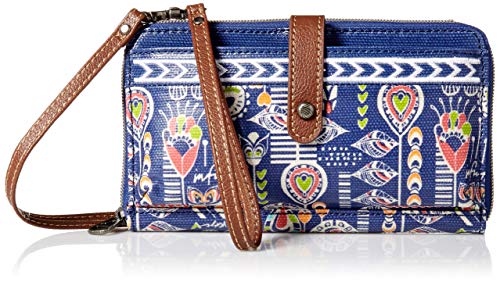 Sakroots Artist Circle Large Smartphone Crossbody, indigo dream song