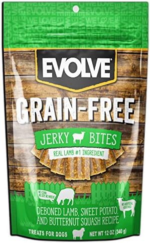 EvolveGrain Free Lamb, Sweet Potato and Butternut Squash Jerky Bites Dog Treats