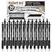Caliart 50 Pack(25 Gel Pens with 25 Refills) Retractable Gel Ink Rollerball Pens Black Gel Pens Medium Ballpoint Pens for Smooth Writing with Comfort Grip, Grate Black to School Gift