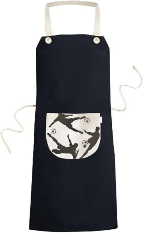 Amazon サラウンド サッカーのシルエットのスポーツ 女性は男性のシェフ贈り物のためのポケットによる料理キッチンブラックビブ エプロン エプロン オンライン通販