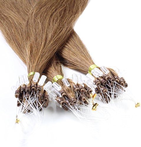 Just Beautiful Hair 25 x 1 g Microring Loop Extensions - 24 ", REMY Hair, #8 chopper brown, straight