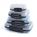 Maxcatch Waterproof Fly Box Double Clear Lid Fly Fishing Box Easy Grip Foam (Size B)