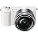 Sony Alpha a5100 HD 1080p Mirrorless Digital Camera White + 16-50mm Lens Kit + Lexar 32GB Card + DSLR Photo Bag + Extra Battery + Wide Angle Lens + 2X Telephoto Lens + Flash + Remote + Tripod