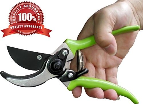 QUIET 100% Premium High Carbon Steel Professional Pruning Shears Clippers Bypass Ergonomic,Branches Bush Bonsai Roses Vines and Weeds
