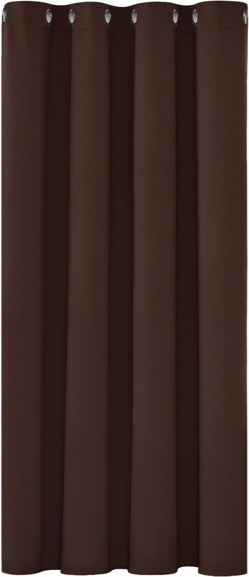 Deconovo Eyelet Curtain 108 Inch Blackout Thermal Insulated Chocolate 1 Panel