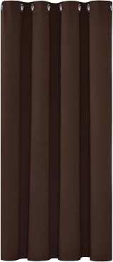 Deconovo Eyelet Curtain 108 Inch Blackout Thermal Insulated Chocolate 1 Panel