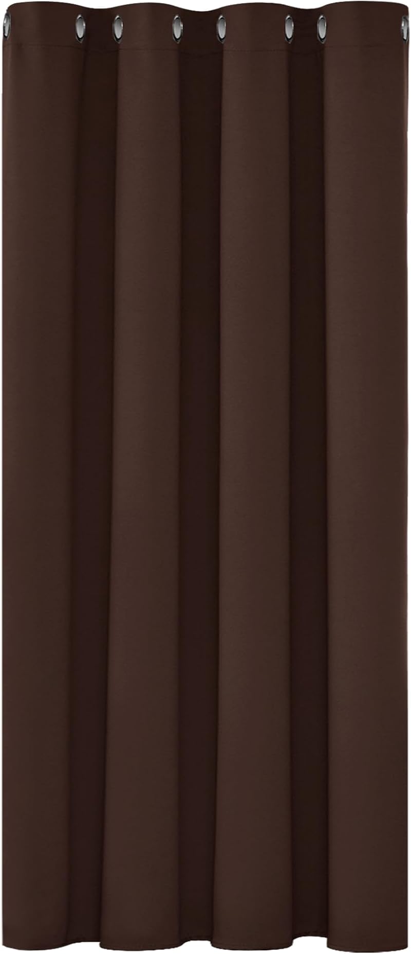 Deconovo Eyelet Curtain 108 Inch Blackout Thermal Insulated Chocolate 1 Panel