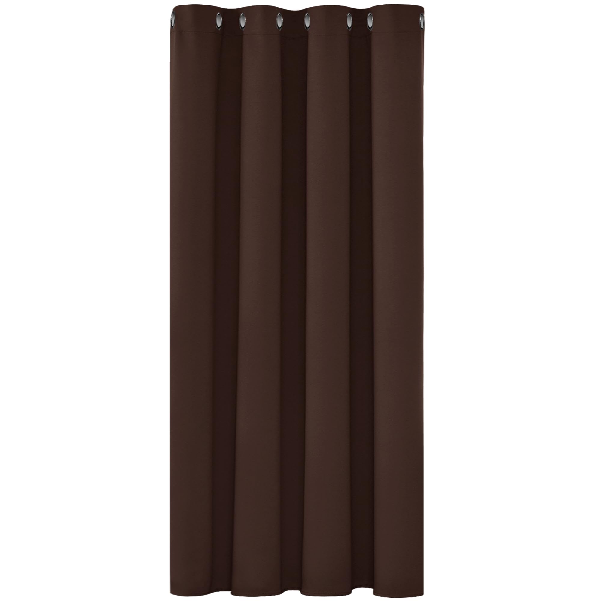 Deconovo Blackout Curtains with Eyelets Opaque Curtains Living Room Thick Thermal Curtain Cold Protection Warm Heat Protection 138 x 132 cm (Height x Width), Dark Brown, Pack of 1