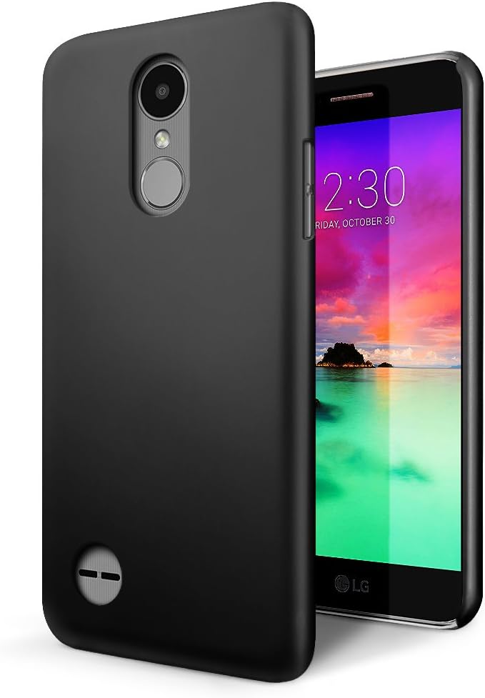 SLEO Case for LG K10 2017 Case - Rubberized Hard PC Back Case Cover for LG K10 2017 - Black