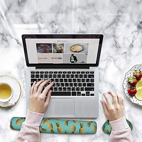 WIRESTER Keyboard Wrist Rest Pad with Mouse Wrist Rest for Home and Office - Paradise Pineapples - Thumbnail 3