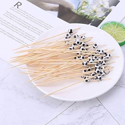 AILEXI Cocktail Sticks 100 Counts Wooden Toothpicks Party Supplies frill finger food fruits sandwich nibbles - Football - Image 4