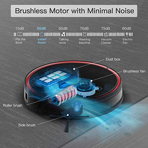 LEFANT Saugroboter mit Wischfunktion, 2600Pa WLAN Staubsauger Roboter, Kompatibel mit Alexa und APP, Roboterstaubsauger für Harter Boden, Teppiche, Fliesen, Laminat, Tierhaar Optimiert, T700 – Bild 4