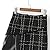 All-Match Slim Patchwork of Leather Fight Tweed Skirt Chic Plaid Mini Skirt