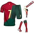 Football Jersey, Soccer Jersey, Sports Fans Outdoor T-Shirt Boys Kids Youth Jersey Shirt Socks Soccer Shirt Gift Kit Set