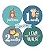 Baby Monthly Milestone Stickers (Set of 20) - Birth to 12 Months + 7 Bonus Achievement Stickers