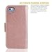 BENTOBEN iPhone SE Case, iPhone 5S Case, iPhone 5 Wallet Case, Wallet PU Leather Protective Magnetic Folio Flip Cover Credit Card Slots Cash Holder Wristlet Case for iPhone 5 5S SE, Rose Gold