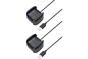 2Pack Compatible with Fitbit Versa 2 Charger,Versa 2 Special Edition Charger, Replacement Charging Cradle Dock Stand Cable an