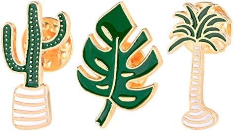 Women Children Cute Cactus Lotus Flower Grass Aloe Vera Potted Badge Corsage Collar Brooch Label Pin (#3)