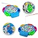 Electronic Fishing Game Toy with Rods Pole Rotating Board Musical Fish Water Table Toys Fine Motor Skills Development Brain Teaser Kids Indoor Activities Birthday Gift for Toddlers 3 4 5 6 Years Old