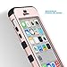ULAK iPhone 5C Case, iPhone 5C Kids Case, Heavy Duty Shockproof Soft Silicone Rubber Hard Plastic Hybrid Protection Kidproof High Impact Case Cover for Apple iPhone 5C-Rose Gold/Black