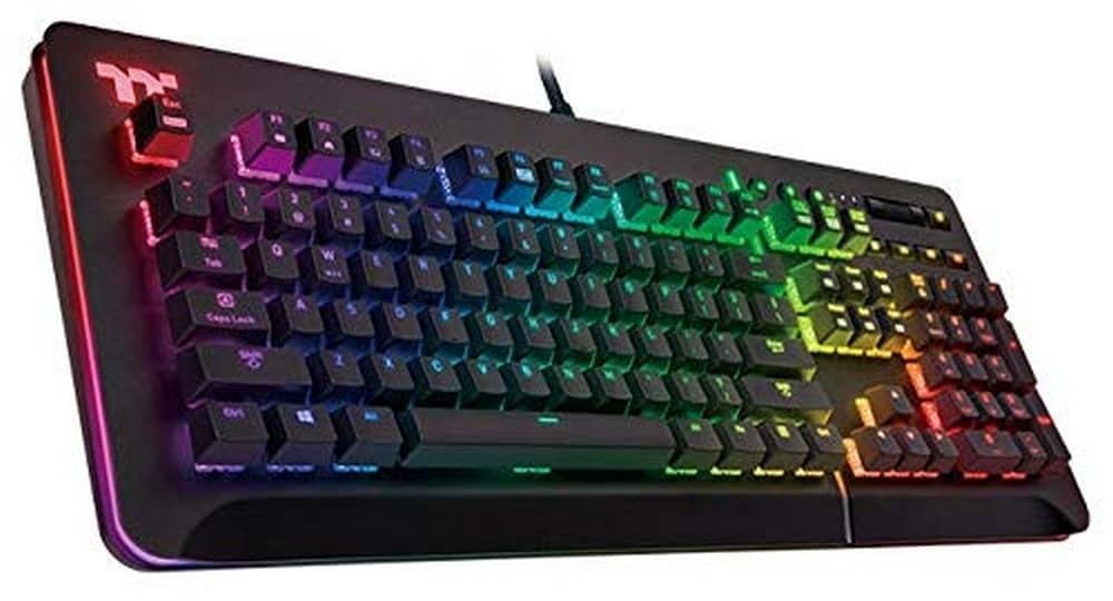 Thermaltake Level 20 RGB Mechanical Gaming Keyboard Cherry MX Speed Silver, 16.8M Color RGB, Alexa Voice Control & Razer Chroma Sync Compatible, KB-LVT-SSBRUS-01