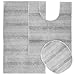 Garland Rug 3-Piece Essence Nylon Washable Bathroom Rug Set, Platinum Gray