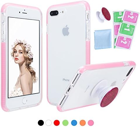 iphone 7 plus Case iphone 8 plus case it has extra TPE bumper with air cushion layer which can absorb impact resistant shock ,this is a shockproof case a Clear case a protective case--clear&amp;pink