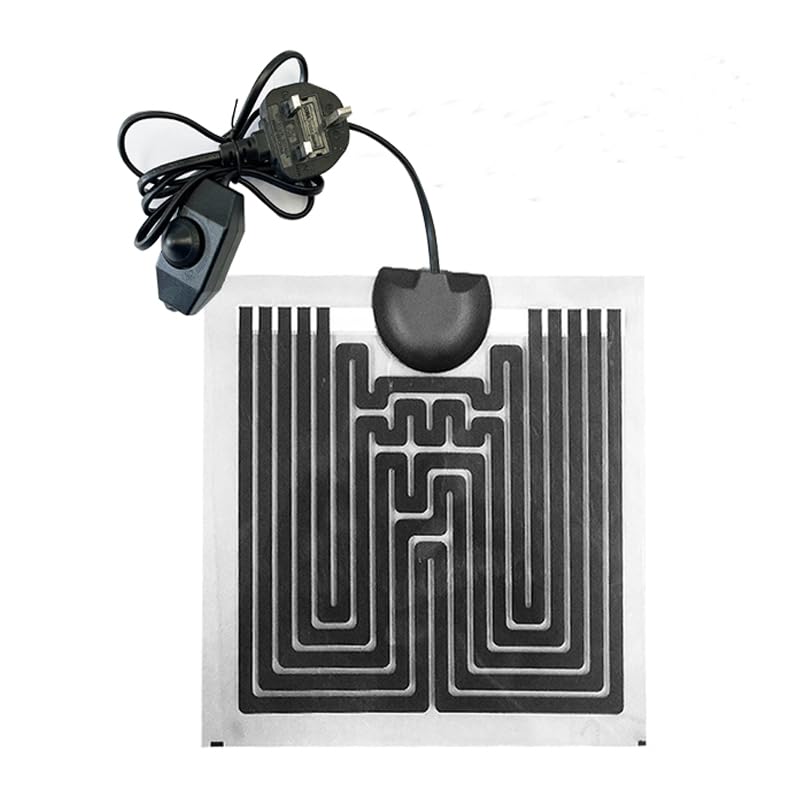 GERUI heating pad for glass containers, adjustable heating pad for reptiles with temperature control for reptiles, snakes, lizards, geckos, spiders, caterpillars, aquarium (5W)