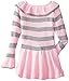 Little Lass Little Girls' Toddler 2 Piece Sweater Set Belted Stripe Cable, Pink, 3T