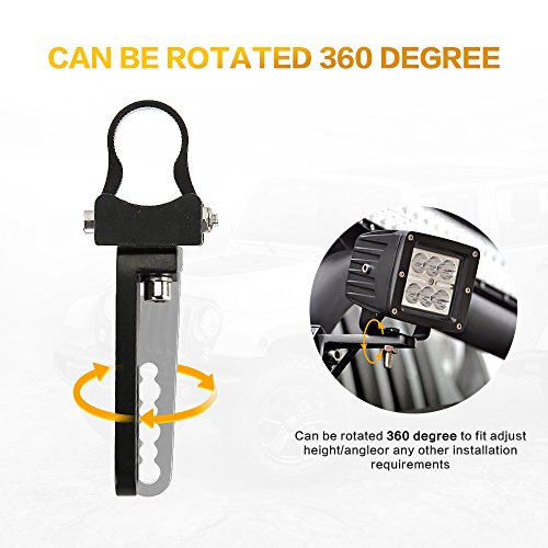 AUXMART Tube Clamps Mounting Brackets for LED light bar Work Lights Fog Lights Off Road Lights Fit 1" Bull Bar (1 Pair)