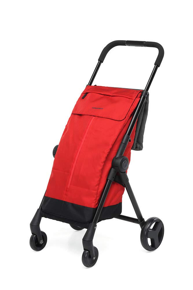 Go Fast Folding Shopping Trolley, Red