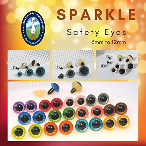 Safety Eyes Mixed Sparkle Colors - 12 Pair Set (9mm)