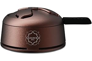 Kaloud Lotus I Plus Hookah Bowl - Aluminum Shisha Bowl Hookah Heat Management Device - Perfect for Cleaner, Smoother, Tastier Hookah Flavor and Longer Lasting Smoke Sessions - Cyris Brown