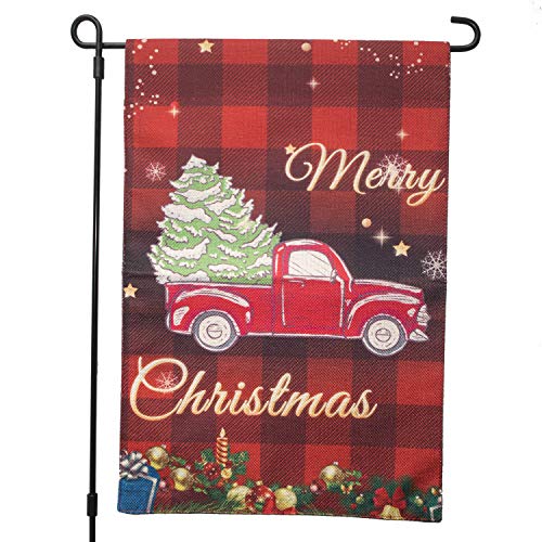 GrainBuds 2 Packs Garden Flag Poles, Garden Flag Stand for 12x18 Inches Flags, Yard Decor(Poles and Flags, 2 Packs)