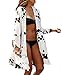 Bestyou Women's Printed Swimwear Rayon Kimono Cover up Cardigan Free Size (Printed 1)