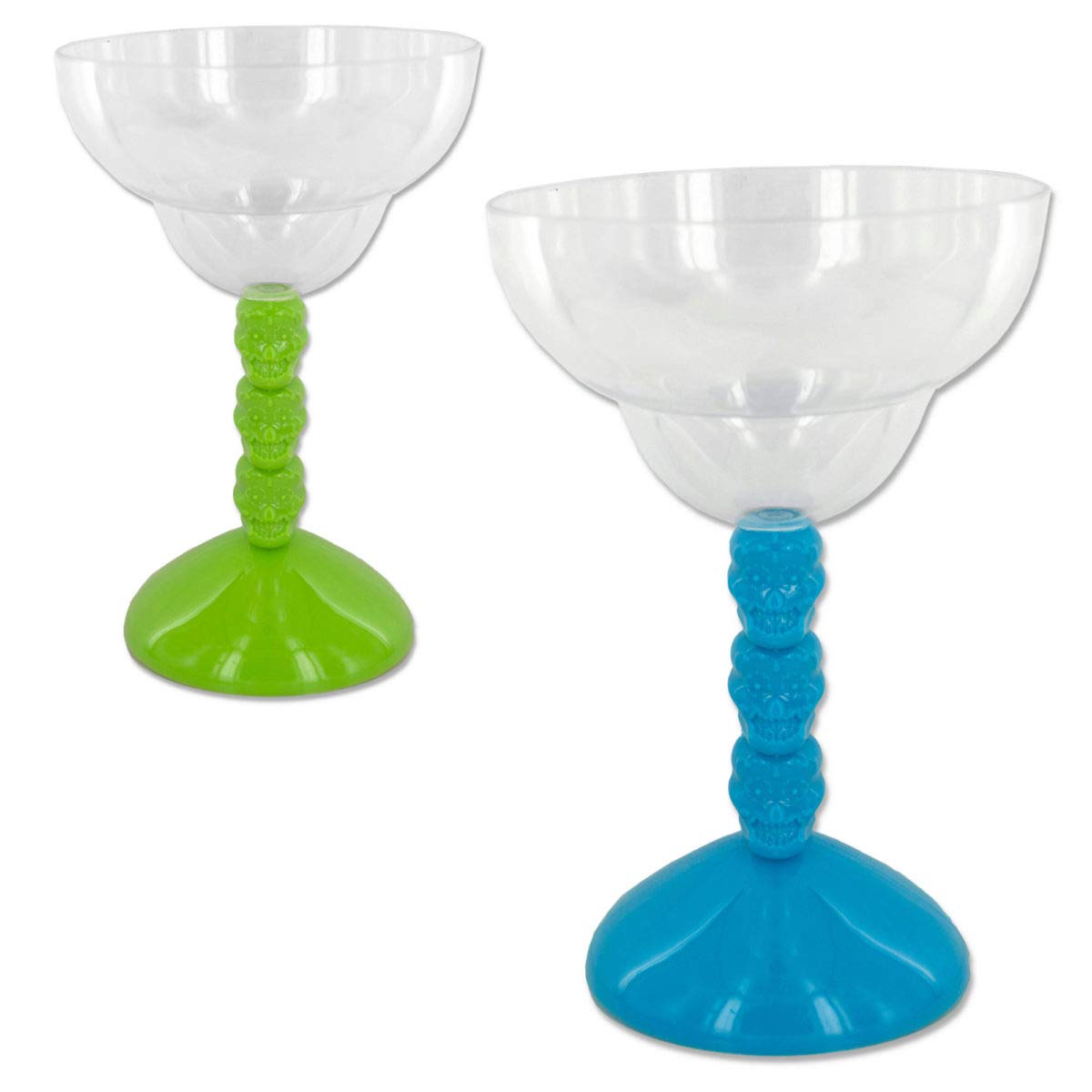 MargaritaGlassesCupHardClearPlasticwSkullDesign65tall12Pack