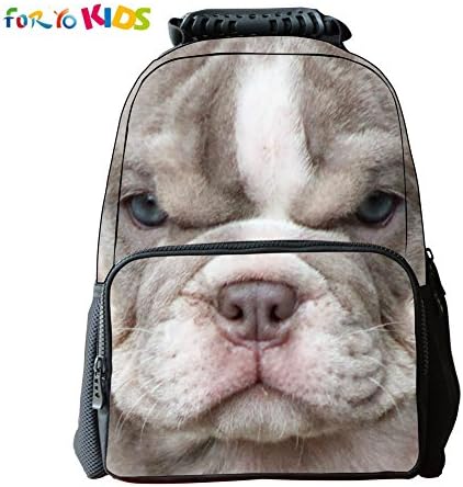FOR YO KIDS Pupil's 3D Animal Cute Shar Pei Pattern School Backpacks