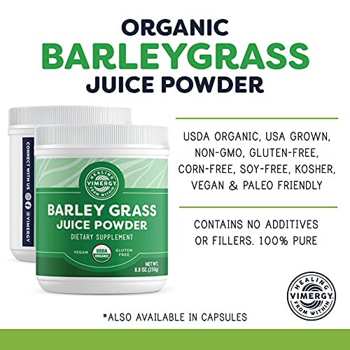 Vimergy USDA Organic Barley Grass Juice Powder, 62 Servings Super
