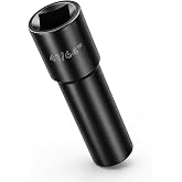 MIKKUPPA 6 Point Spline Lug Nut Socket Key, 1/2" Drive Impact Tools 1PC | Fit for Wrench with 1/2" Imperial Square Socket Drive, Compatible with M12x1.5, M12x1.25, 1/2-20 Threads 6 Spline Lug Nuts