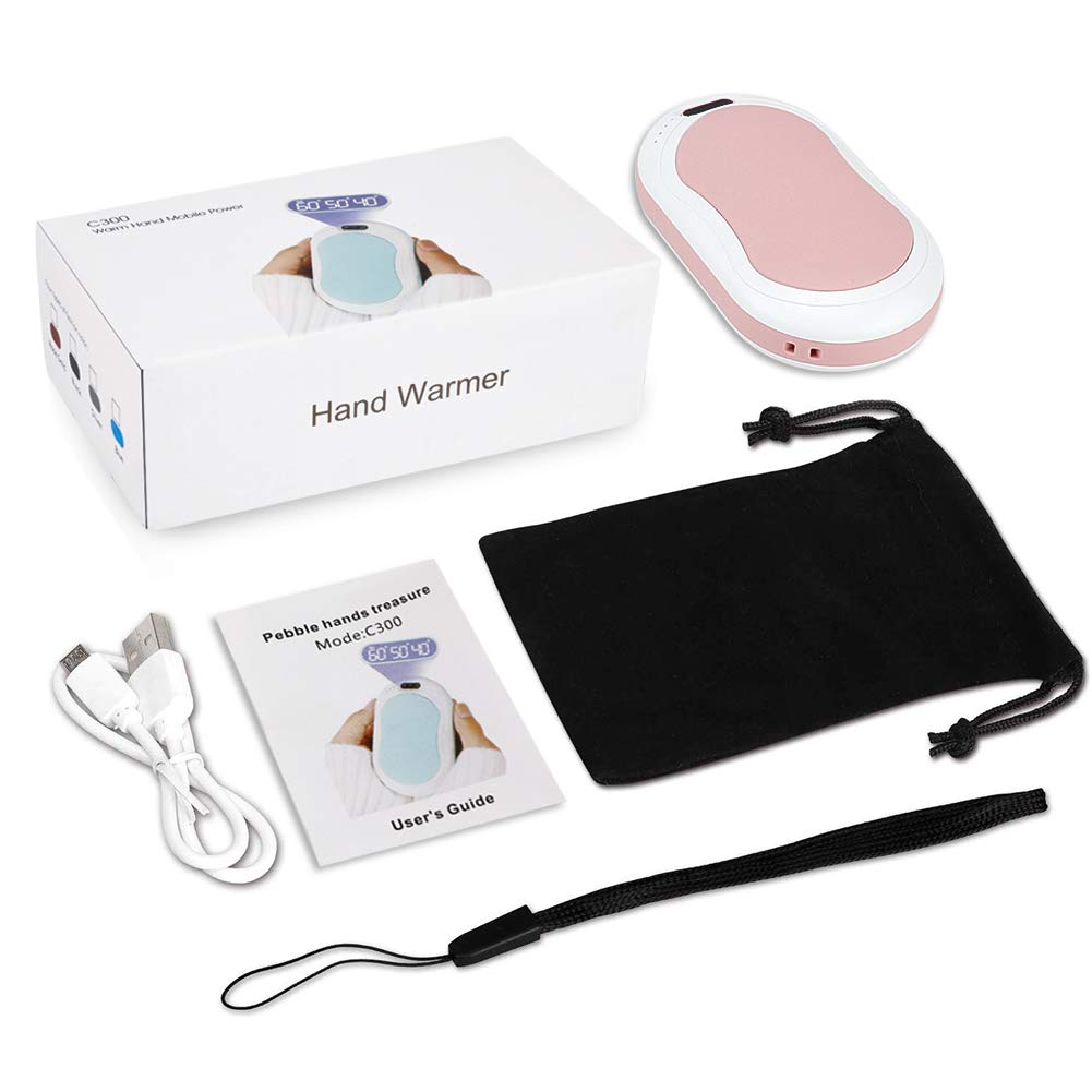 Tomu Hand Warmers Rechargeable, 6000mAh Portable USB Electric Pocket Hand Warmer/Power Bank, Great Solution for Raynaud\'s and Arthritis Sufferers, Best Winter for Friends and Family