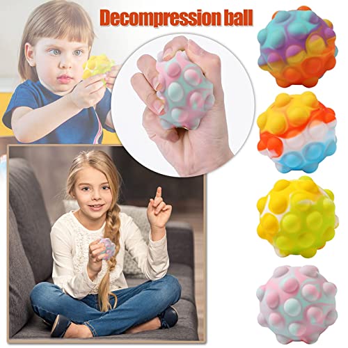 2PCS Pop_Toy Stress Ball Push Bubble Popping It Mini Poppet Figit, 3D Squeeze Balls Portable